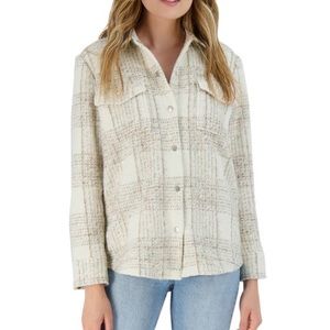BB Dakota Steve Madden cream plaid shacket size S